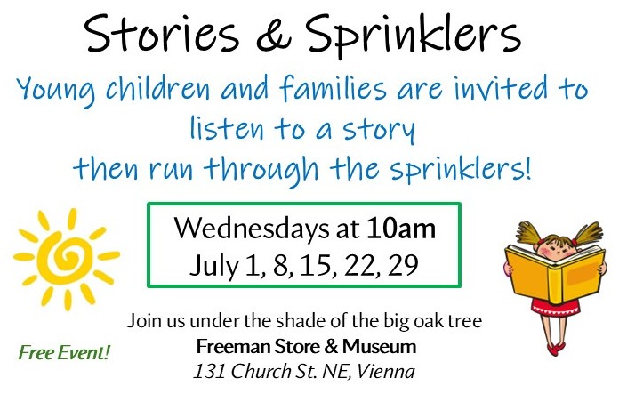 Stories and Sprinklers, July 1, 8, 15, 22, 29 at 10am
